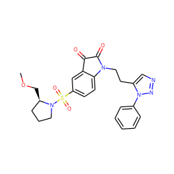 COC[C@@H]1CCCN1S(=O)(=O)c1ccc2c(c1)C(=O)C(=O)N2CCc1cnnn1-c1ccccc1 ZINC000066098521