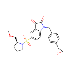 COC[C@@H]1CCCN1S(=O)(=O)c1ccc2c(c1)C(=O)C(=O)N2Cc1ccc([C@@H]2CO2)cc1 ZINC000042890138