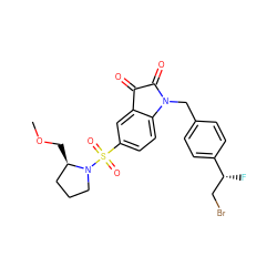 COC[C@@H]1CCCN1S(=O)(=O)c1ccc2c(c1)C(=O)C(=O)N2Cc1ccc([C@H](F)CBr)cc1 ZINC000044416790