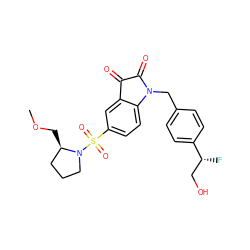 COC[C@@H]1CCCN1S(=O)(=O)c1ccc2c(c1)C(=O)C(=O)N2Cc1ccc([C@H](F)CO)cc1 ZINC000045505916