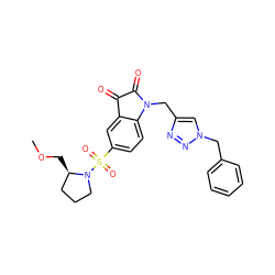 COC[C@@H]1CCCN1S(=O)(=O)c1ccc2c(c1)C(=O)C(=O)N2Cc1cn(Cc2ccccc2)nn1 ZINC000066074730