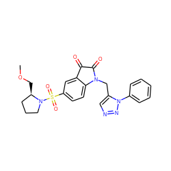 COC[C@@H]1CCCN1S(=O)(=O)c1ccc2c(c1)C(=O)C(=O)N2Cc1cnnn1-c1ccccc1 ZINC000066074735