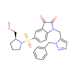 COC[C@@H]1CCCN1S(=O)(=O)c1ccc2c(c1)C(=O)C(=O)N2Cc1cnnn1Cc1ccccc1 ZINC000066098520