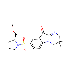 COC[C@@H]1CCCN1S(=O)(=O)c1ccc2c(c1)C(=O)C1=NCC(C)(C)CN12 ZINC000014972055