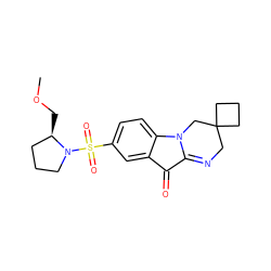 COC[C@@H]1CCCN1S(=O)(=O)c1ccc2c(c1)C(=O)C1=NCC3(CCC3)CN12 ZINC000045390308