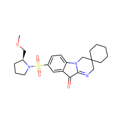 COC[C@@H]1CCCN1S(=O)(=O)c1ccc2c(c1)C(=O)C1=NCC3(CCCCC3)CN12 ZINC000035933976