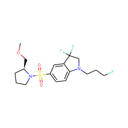 COC[C@@H]1CCCN1S(=O)(=O)c1ccc2c(c1)C(F)(F)CN2CCCF ZINC000040954193