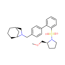 COC[C@@H]1CCCN1S(=O)(=O)c1ccccc1-c1ccc(CN2C[C@@H]3CCC[C@H]2C3)cc1 ZINC000072116230