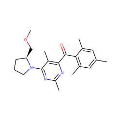 COC[C@@H]1CCCN1c1nc(C)nc(C(=O)c2c(C)cc(C)cc2C)c1C ZINC000028365110