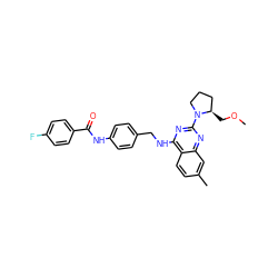 COC[C@@H]1CCCN1c1nc(NCc2ccc(NC(=O)c3ccc(F)cc3)cc2)c2ccc(C)cc2n1 ZINC000146403632