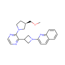 COC[C@@H]1CCN(c2nccnc2C2CN(c3ccc4ccccc4n3)C2)C1 ZINC000139831869