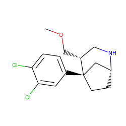 COC[C@@H]1CN[C@@H]2CC[C@@]1(c1ccc(Cl)c(Cl)c1)C2 ZINC000043204774