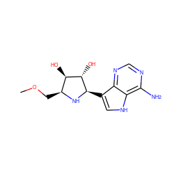 COC[C@@H]1N[C@H](c2c[nH]c3c(N)ncnc23)[C@@H](O)[C@@H]1O ZINC000026970329