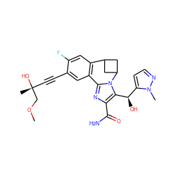 COC[C@](C)(O)C#Cc1cc2c(cc1F)C1CC(C1)n1c-2nc(C(N)=O)c1[C@H](O)c1ccnn1C ZINC000219457337