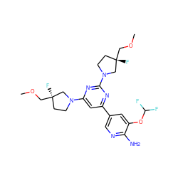 COC[C@]1(F)CCN(c2cc(-c3cnc(N)c(OC(F)F)c3)nc(N3CC[C@](F)(COC)C3)n2)C1 ZINC000653668870