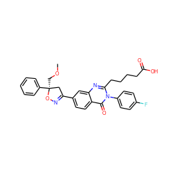 COC[C@]1(c2ccccc2)CC(c2ccc3c(=O)n(-c4ccc(F)cc4)c(CCCCC(=O)O)nc3c2)=NO1 ZINC000103240763