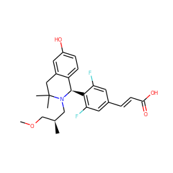 COC[C@H](C)CN1[C@H](c2c(F)cc(/C=C/C(=O)O)cc2F)c2ccc(O)cc2CC1(C)C ZINC000653730544