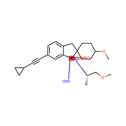 COC[C@H](C)N1C(=O)[C@]2(N=C1N)c1cc(C#CC3CC3)ccc1CC21CCC(OC)CC1 ZINC000201240177