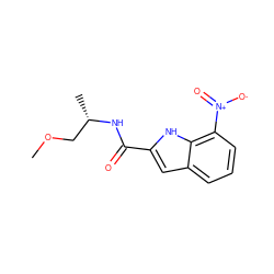 COC[C@H](C)NC(=O)c1cc2cccc([N+](=O)[O-])c2[nH]1 ZINC000000171588