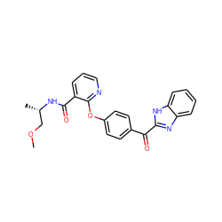 COC[C@H](C)NC(=O)c1cccnc1Oc1ccc(C(=O)c2nc3ccccc3[nH]2)cc1 ZINC000139693437