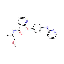 COC[C@H](C)NC(=O)c1cccnc1Oc1ccc(Nc2ccccn2)cc1 ZINC000144019137