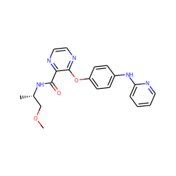 COC[C@H](C)NC(=O)c1nccnc1Oc1ccc(Nc2ccccn2)cc1 ZINC000147569781