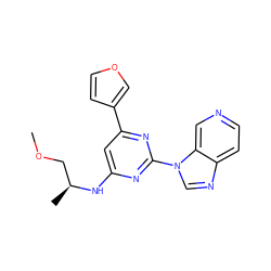 COC[C@H](C)Nc1cc(-c2ccoc2)nc(-n2cnc3ccncc32)n1 ZINC000036348874