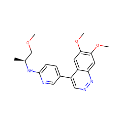 COC[C@H](C)Nc1ccc(-c2cnnc3cc(OC)c(OC)cc23)cn1 ZINC000073295752