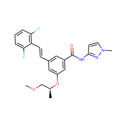 COC[C@H](C)Oc1cc(/C=C/c2c(F)cccc2F)cc(C(=O)Nc2ccn(C)n2)c1 ZINC000095594698
