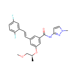 COC[C@H](C)Oc1cc(/C=C/c2cc(F)ccc2F)cc(C(=O)Nc2ccn(C)n2)c1 ZINC000095596487