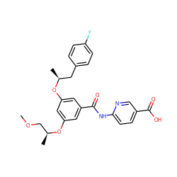 COC[C@H](C)Oc1cc(O[C@@H](C)Cc2ccc(F)cc2)cc(C(=O)Nc2ccc(C(=O)O)cn2)c1 ZINC000071331083