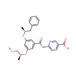 COC[C@H](C)Oc1cc(O[C@@H](C)Cc2ccccc2)cc(C(=O)Nc2ccc(C(=O)O)cn2)c1 ZINC000040556749