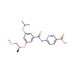 COC[C@H](C)Oc1cc(OC(C)C)cc(C(=O)Nc2ccc(C(=O)O)cn2)c1 ZINC000038156640