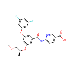 COC[C@H](C)Oc1cc(Oc2cc(F)cc(F)c2)cc(C(=O)Nc2ccc(C(=O)O)cn2)c1 ZINC000036410905