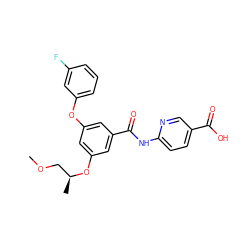 COC[C@H](C)Oc1cc(Oc2cccc(F)c2)cc(C(=O)Nc2ccc(C(=O)O)cn2)c1 ZINC000071333965