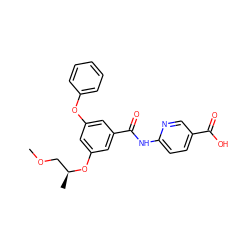 COC[C@H](C)Oc1cc(Oc2ccccc2)cc(C(=O)Nc2ccc(C(=O)O)cn2)c1 ZINC000071340334