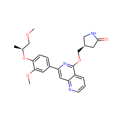 COC[C@H](C)Oc1ccc(-c2cc3ncccc3c(OC[C@H]3CNC(=O)C3)n2)cc1OC ZINC000141904065