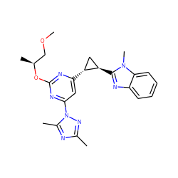 COC[C@H](C)Oc1nc([C@@H]2C[C@H]2c2nc3ccccc3n2C)cc(-n2nc(C)nc2C)n1 ZINC000205287345