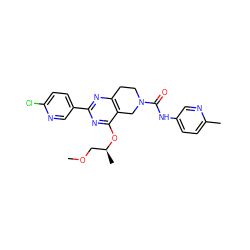 COC[C@H](C)Oc1nc(-c2ccc(Cl)nc2)nc2c1CN(C(=O)Nc1ccc(C)nc1)CC2 ZINC000068248114