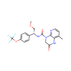 COC[C@H](NC(=O)N1CC(=O)Nc2c(C)ccnc21)c1ccc(OC(F)(F)F)cc1 ZINC001772601237