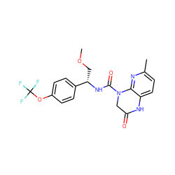 COC[C@H](NC(=O)N1CC(=O)Nc2ccc(C)nc21)c1ccc(OC(F)(F)F)cc1 ZINC001772610764