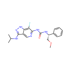 COC[C@H](NC(=O)Nc1ncc2c(NC(C)C)n[nH]c2c1F)c1ccccc1 ZINC001772570120