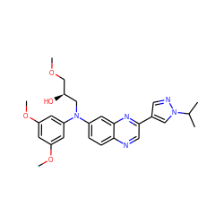 COC[C@H](O)CN(c1cc(OC)cc(OC)c1)c1ccc2ncc(-c3cnn(C(C)C)c3)nc2c1 ZINC000139412970