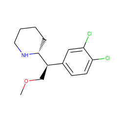 COC[C@H](c1ccc(Cl)c(Cl)c1)[C@H]1CCCCN1 ZINC000064413855