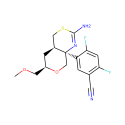 COC[C@H]1C[C@H]2CSC(N)=N[C@@]2(c2cc(C#N)c(F)cc2F)CO1 ZINC000147751063