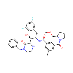 COC[C@H]1CCCN1C(=O)c1cc(C)cc(C(=O)N[C@@H](Cc2cc(F)cc(F)c2)[C@H](O)[C@@H]2NCCN(Cc3ccccc3)C2=O)c1 ZINC000014209292