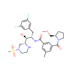 COC[C@H]1CCCN1C(=O)c1cc(C)cc(C(=O)N[C@@H](Cc2cc(F)cc(F)c2)[C@H](O)[C@H]2CN(S(C)(=O)=O)CCN2)c1 ZINC000049777632