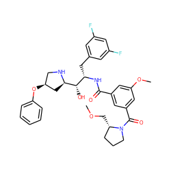 COC[C@H]1CCCN1C(=O)c1cc(OC)cc(C(=O)N[C@@H](Cc2cc(F)cc(F)c2)[C@H](O)[C@H]2C[C@@H](Oc3ccccc3)CN2)c1 ZINC000145853009