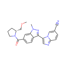 COC[C@H]1CCCN1C(=O)c1ccc2c(-c3cnc4ccc(C#N)cn34)nn(C)c2c1 ZINC000115954043