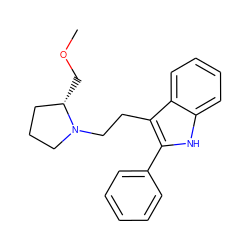 COC[C@H]1CCCN1CCc1c(-c2ccccc2)[nH]c2ccccc12 ZINC000026647904
